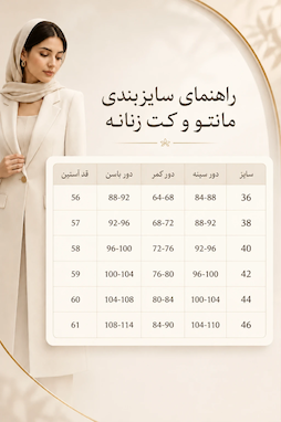 راهنمای کامل سایزبندی مانتو و کت
